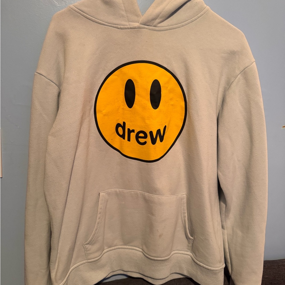 Drew Smiley Face Hoodie in Light Blue and Yellow